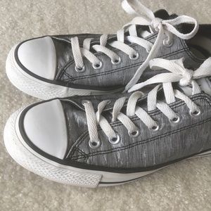 Silver Metallic Converse All-Star Sneakers